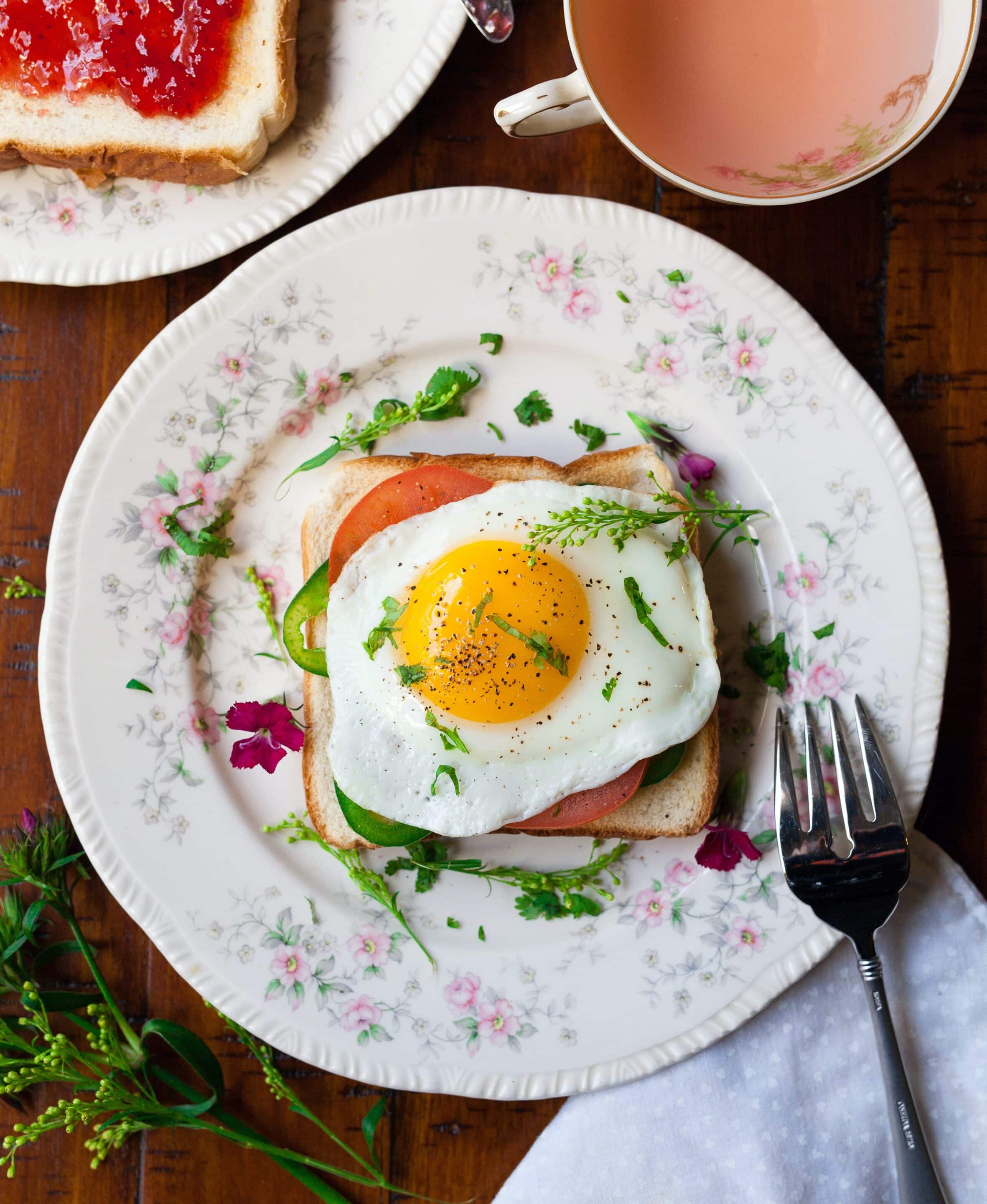 Open-faced egg sandwich