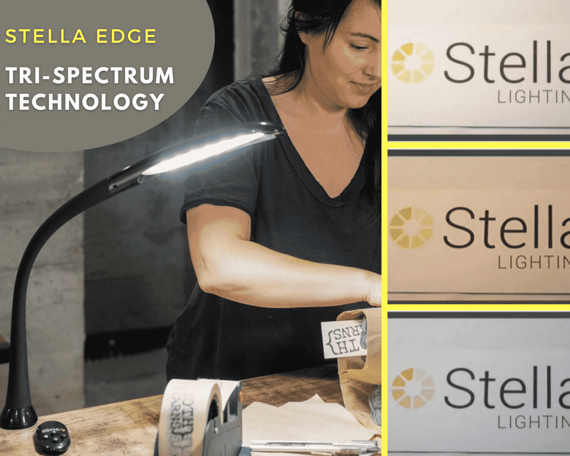 Stella Edge LED lamp's 3 light color options