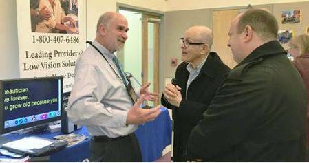 Stu Flom at Carroll Center for the Blind Tech Fair