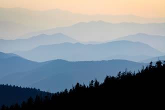 Mountain landscape showing the difference between low and high contrast