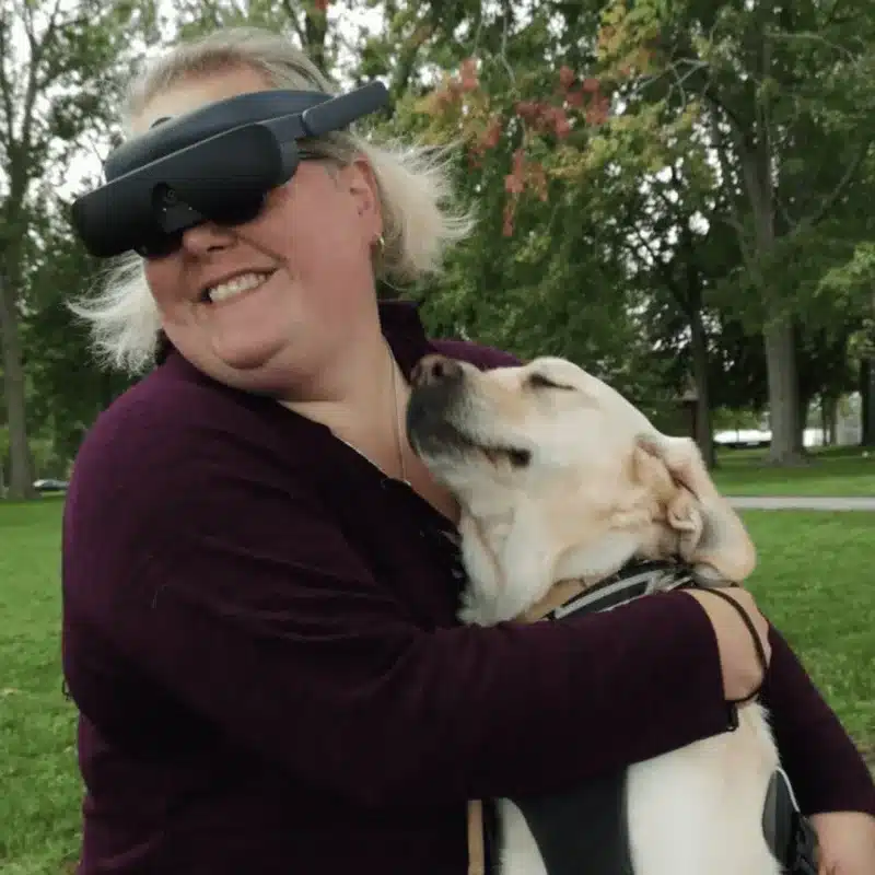 Jaclyn Pope with guide dog, Luna