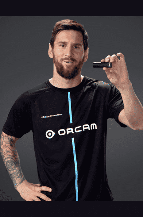 Leo Messi with OrCam device