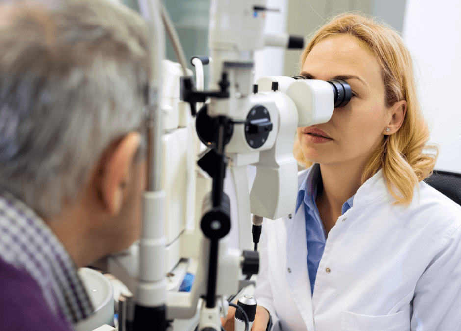 Doctor examining a patient's eyes