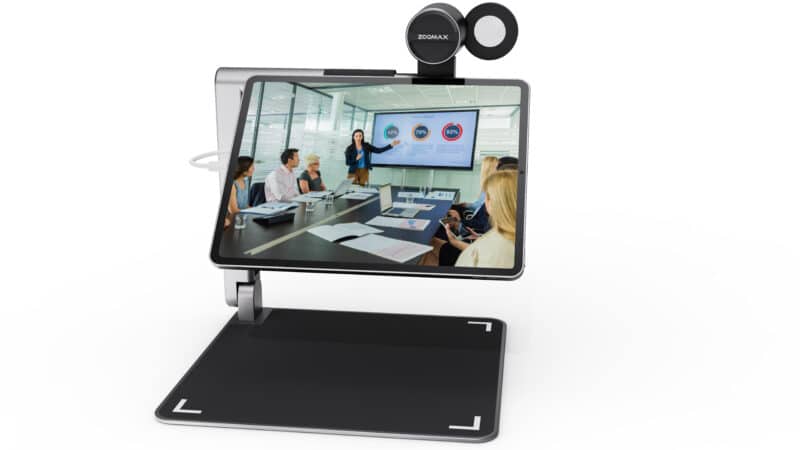 Zoomax Snow Pad displaying image of people meeting in a conference room