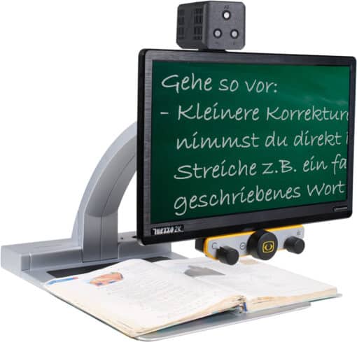 Mezzo 2K video magnifier with book