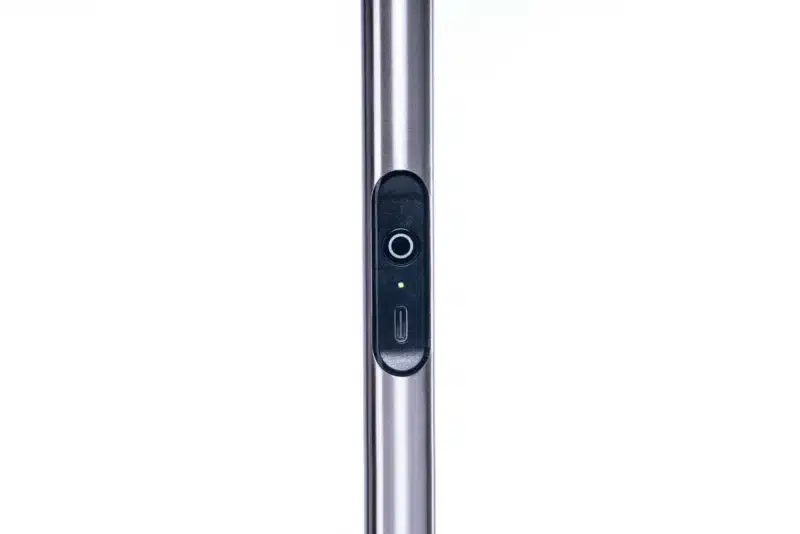 Close-up of Daylight Slimline 4 Floor Lamp button and charging port