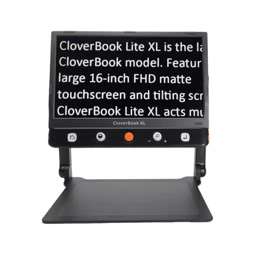 CloverBook Lite XL showing magnified text