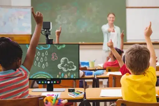 Luna Eye in use by a student in the classroom for distance viewing